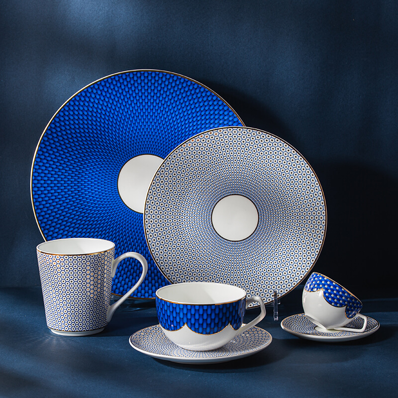 Blue Decal dinnerware - Ice Blue Water Drops