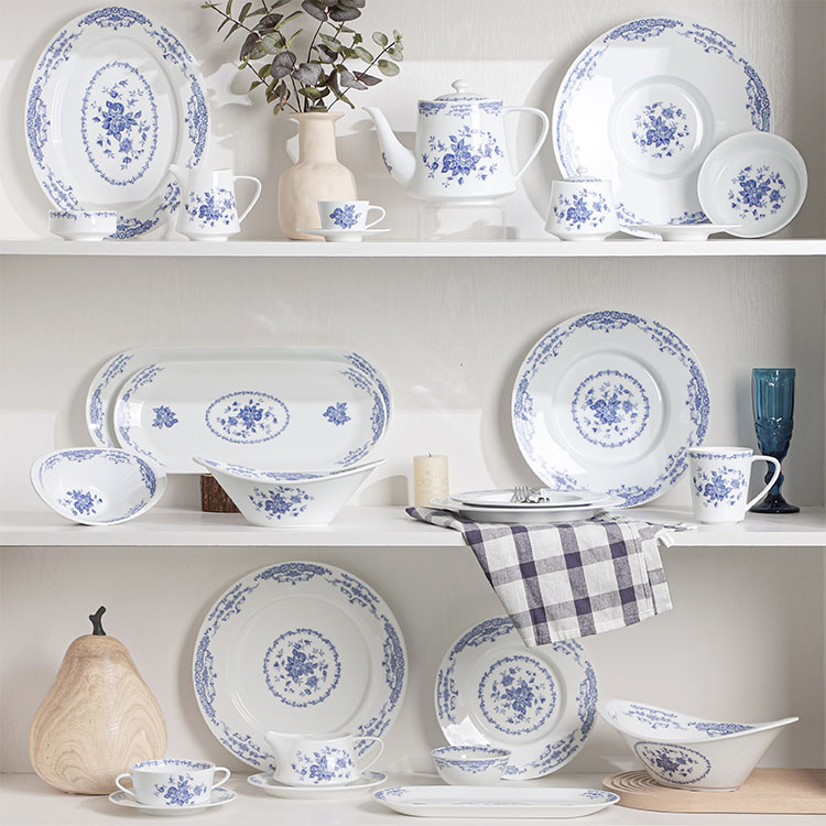 Customized Applique Tableware - Mid Valley Rose Blue