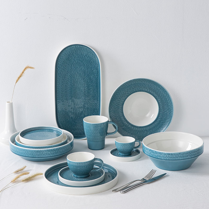 Customized Color Tableware - Blue Wave Surge - Shallow