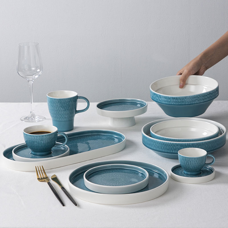 Customized Color Tableware - Blue Wave Surge - Shallow