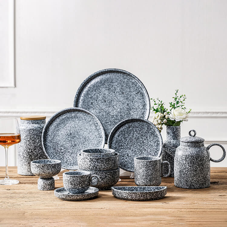 Gray Ceramic High Temperature Porcelain Dinnerware - Deep Diabase