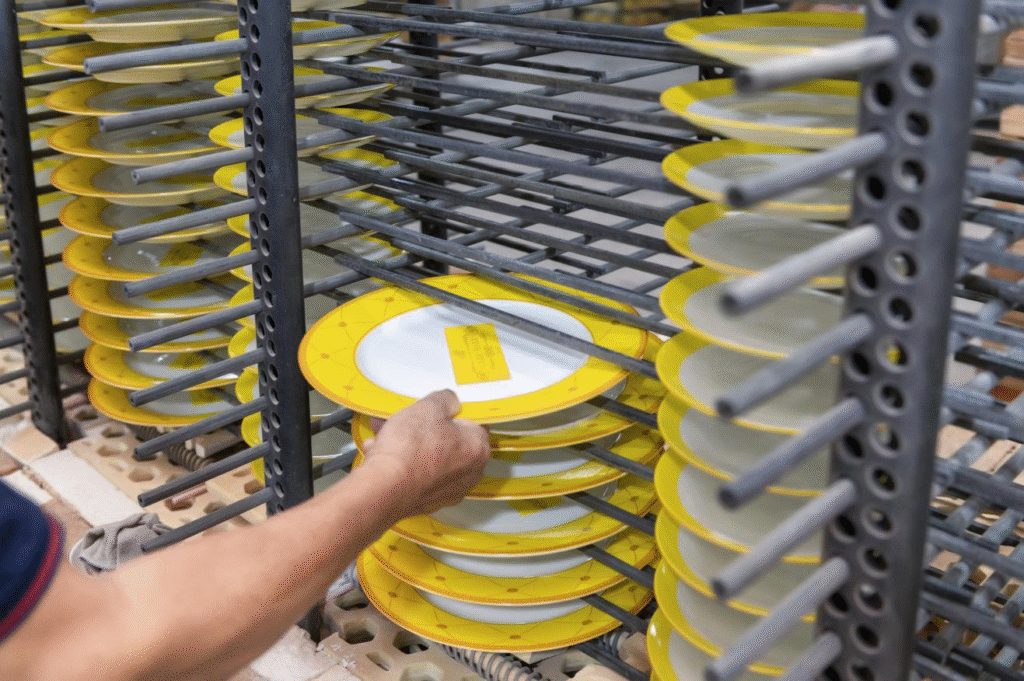 Porcelain production process--Decal Firing