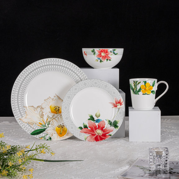 P&T Royal Ware Bone China Plates and Cups