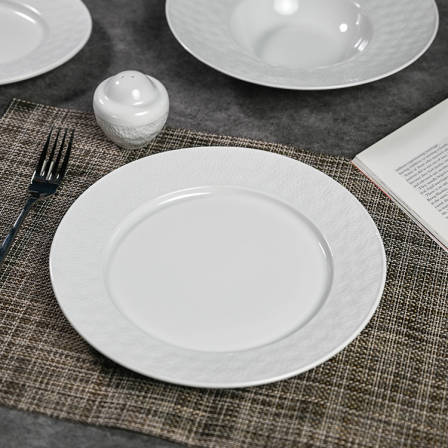 Porcelain White Dinner Plate High End Hotel