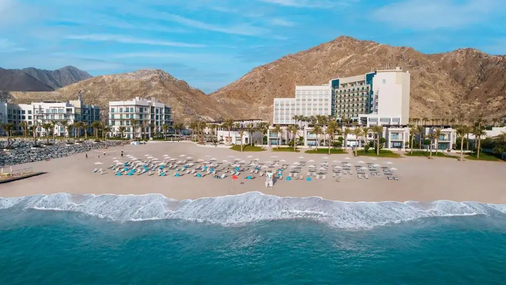 Resort dining setting at Address Beach Resort Fujairah across different dayparts