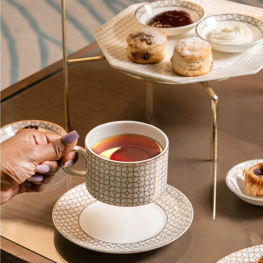 Fine bone china mugs for café coffee service