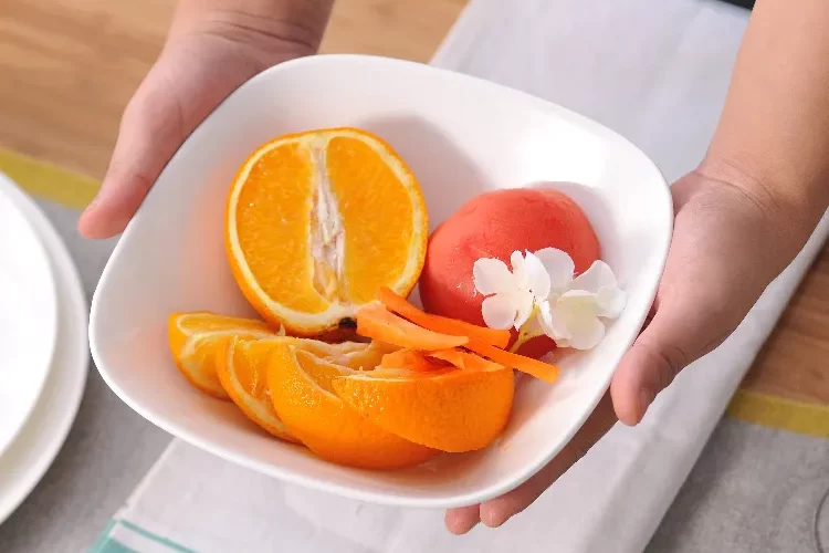 Food service porcelain dinnerware set for restaurants