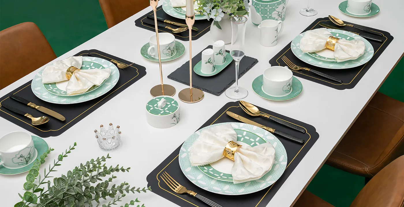 Custom banquet tableware set for formal hotel events